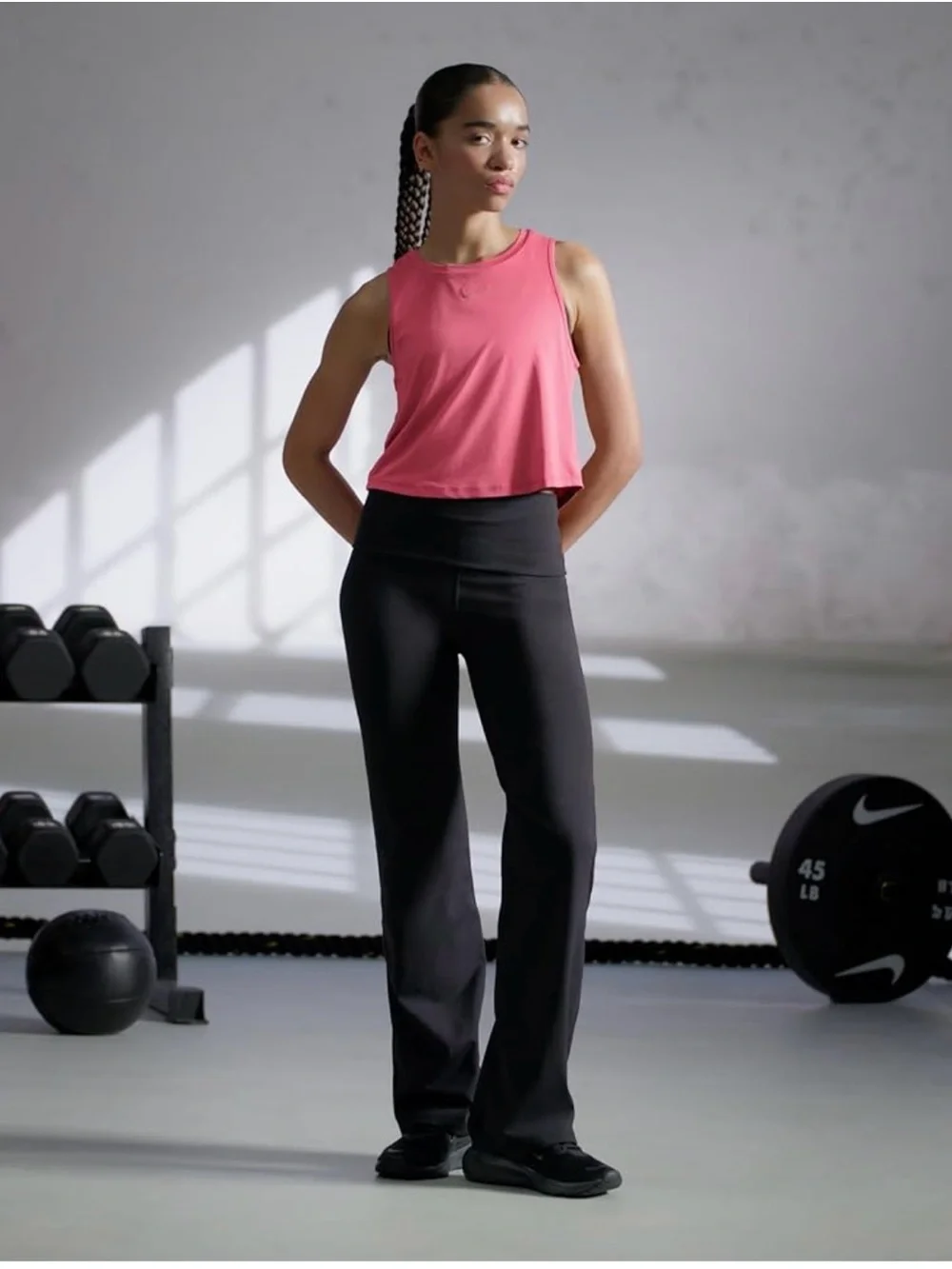 Nike Black High-Waist Wide-Leg Workout Pants